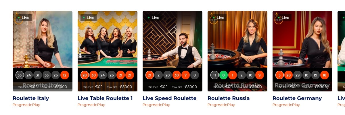 Play with 21Nova 21Nova Live Casino