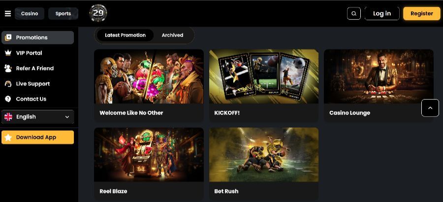 29Black casino promotions