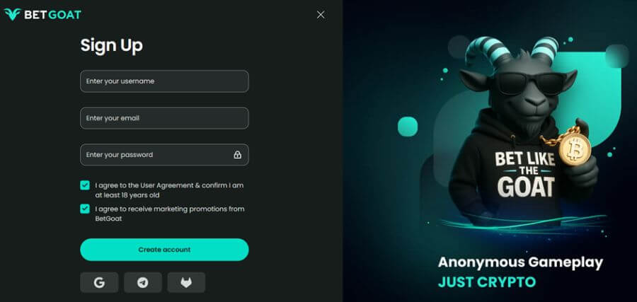 BETGOAT Casino NZ Sign Up