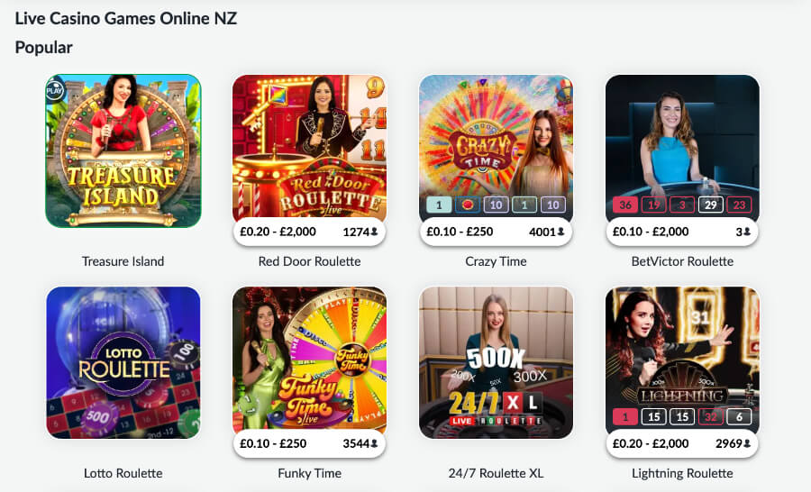 Live Casino games at BetVictor