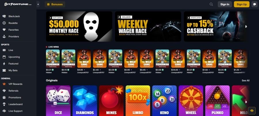 Bitfortune NZ homepage