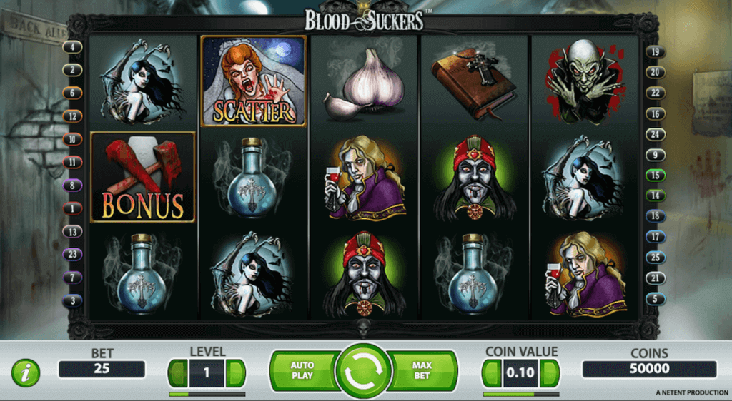 Blood Suckers NetEnt NZ Pokie Game 98% High Return to Player