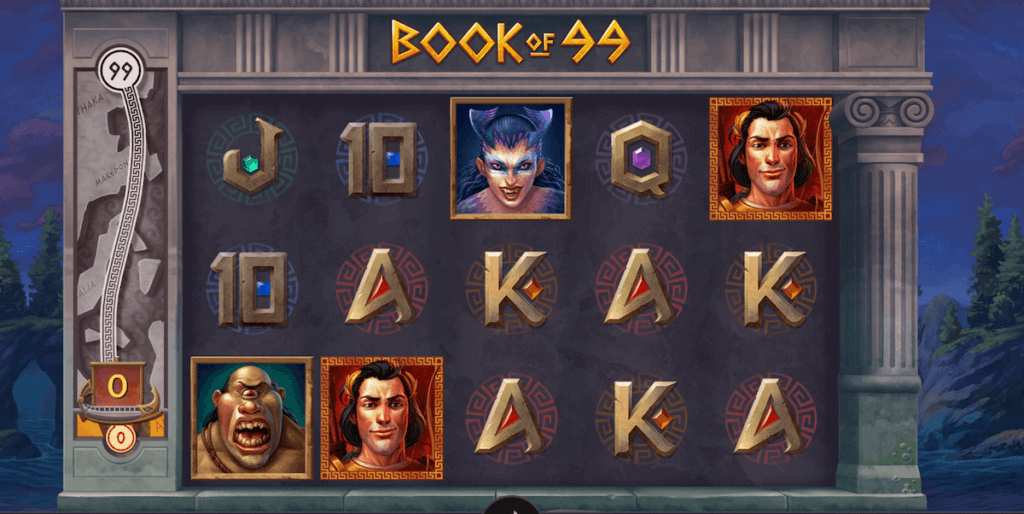Book of 99 Ancient Greece themed pokie game for players in New Zealand