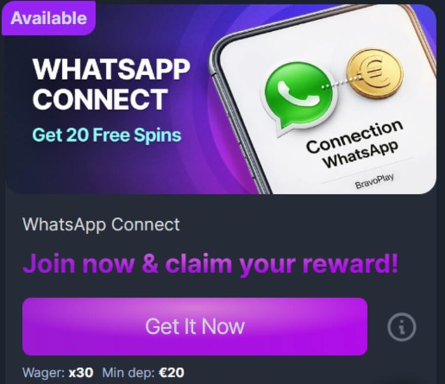 BravoPlay whatsapp channel details for NZ
