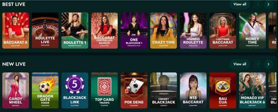Crown Green NZ Live Casino Games