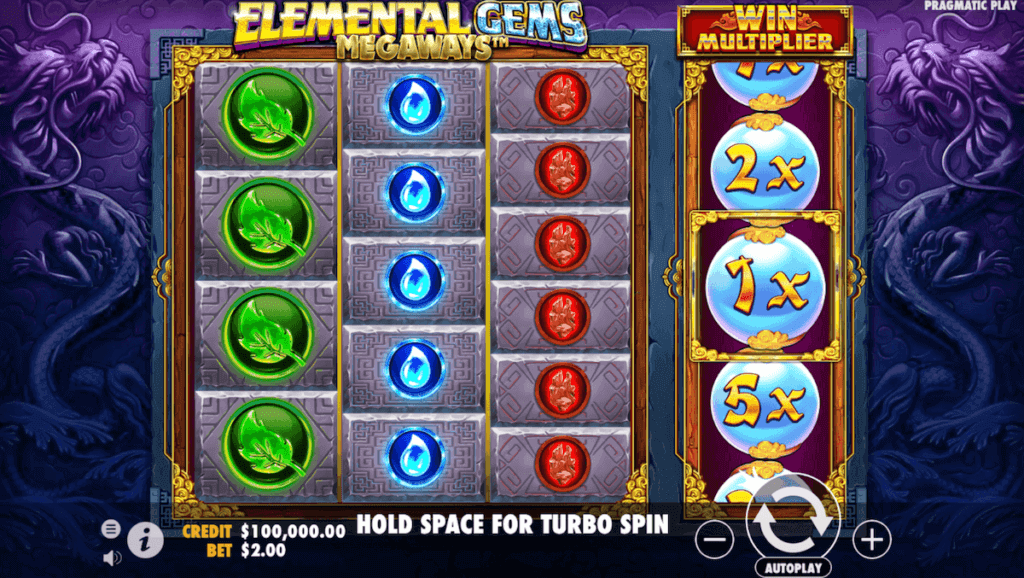 Elemental Gems Megaways Pokie Game for NZ Players Main Menu 