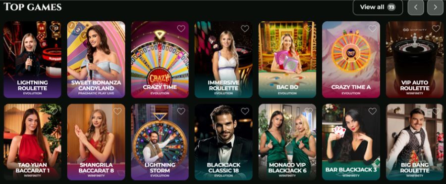 Goldzino NZ live casino lobby