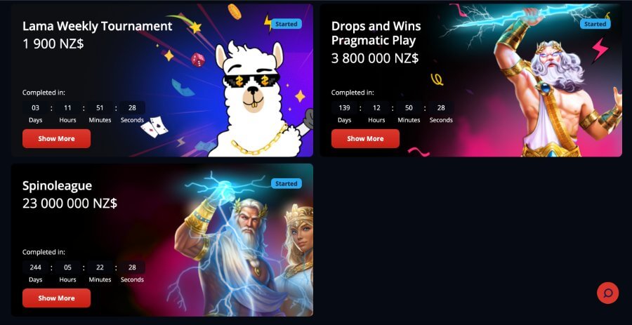 Lama Bet NZ tournaments
