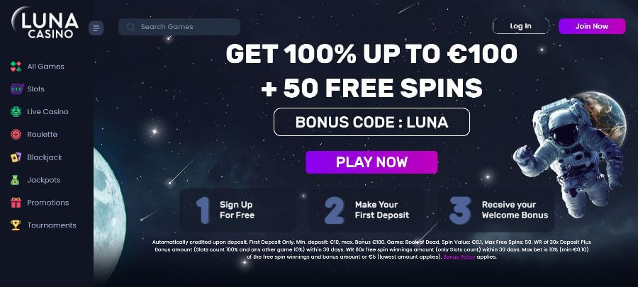 Luna Casino Homepage