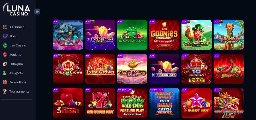 Luna Casino Jackpots