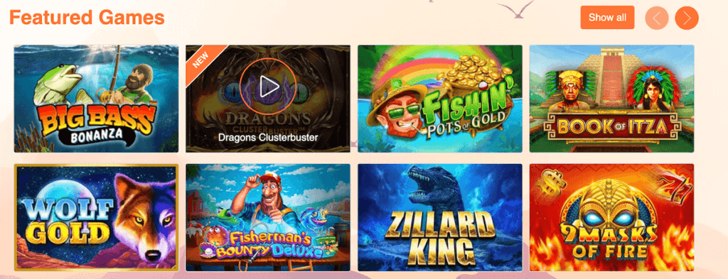 LynxBet Casino NZ Online Featured Games Pokies
