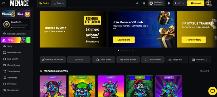 Menace NZ Log in Page