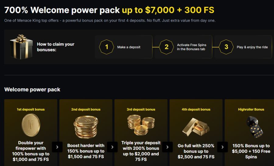 Menace NZ Welcome Offer