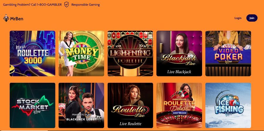 MrBen casino games