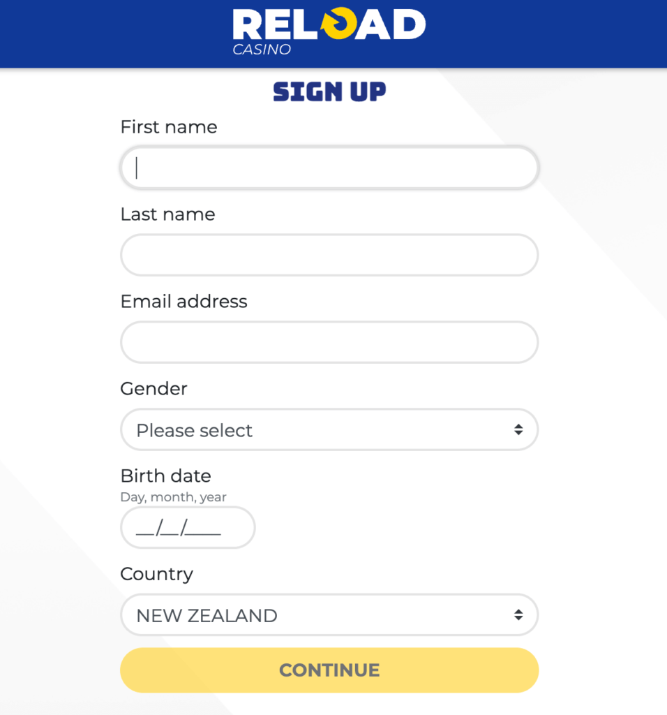 Reload Casino online casino NZ registration