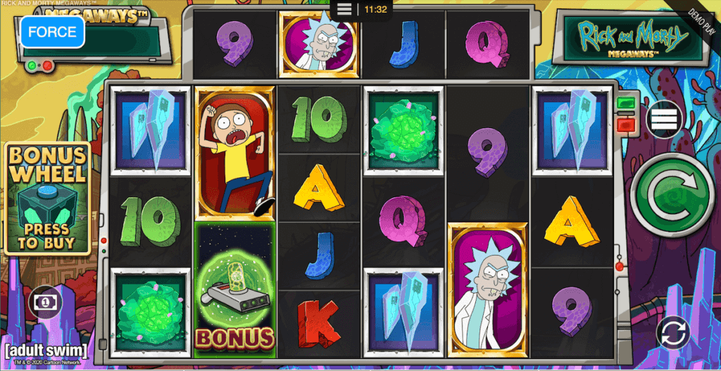 Rick and Morty Megaways Pokie Game Main Menu NZ players