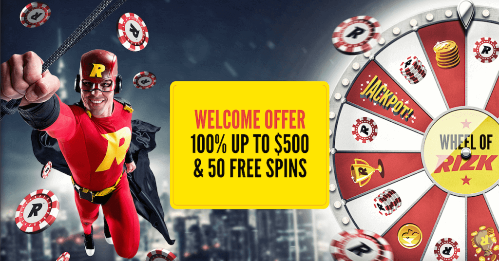 Rizk Casino amazing welcome bonus + 50 free spins for NZ players.