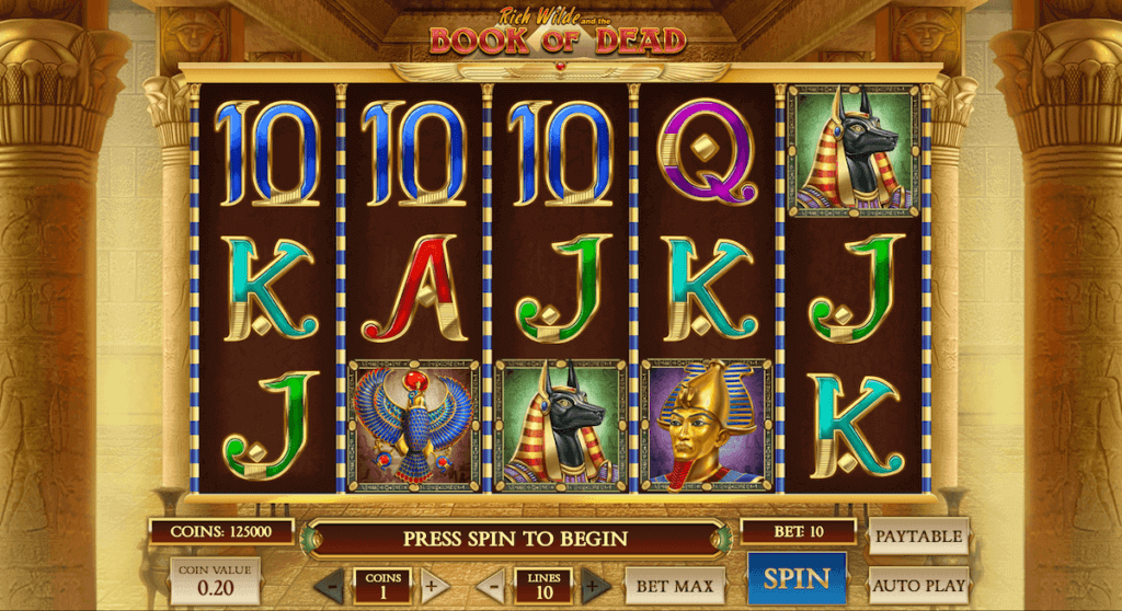 Book of Dead pokie game free spins on sign up NZ players.