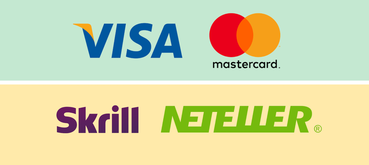 Payment Methods VISA, Mastercard, Skrill, Neteller