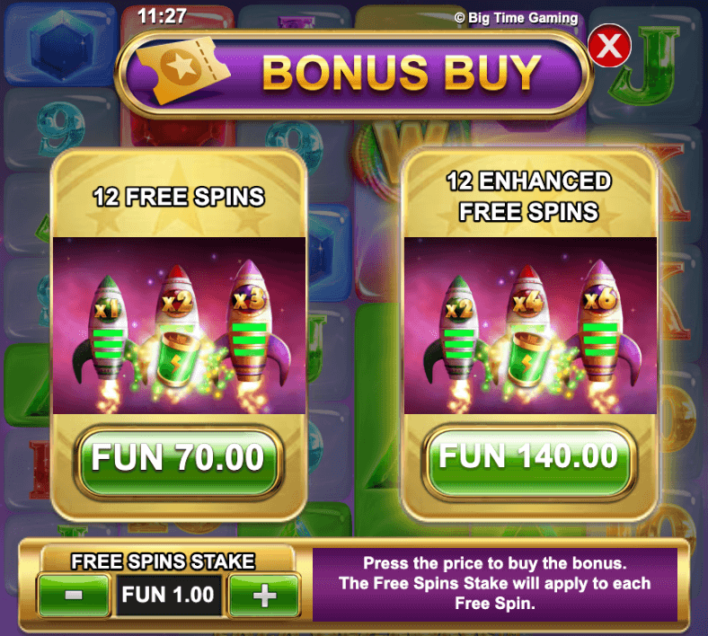 Over The Moon Bonus Buy feature