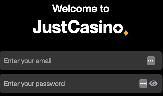 Registration Process JustCasino Step 1