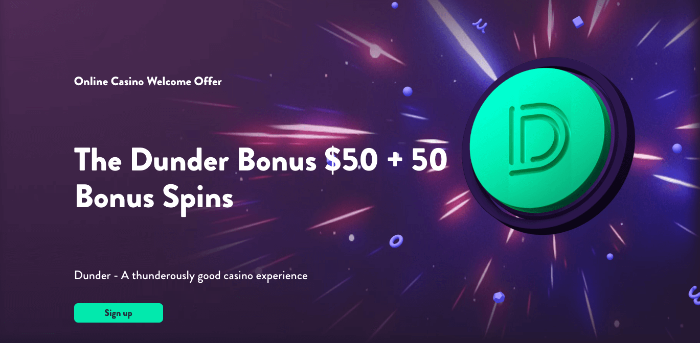 Dunder Casino welcome bonus