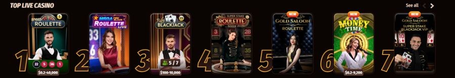 WestAce live casino lobby NZ