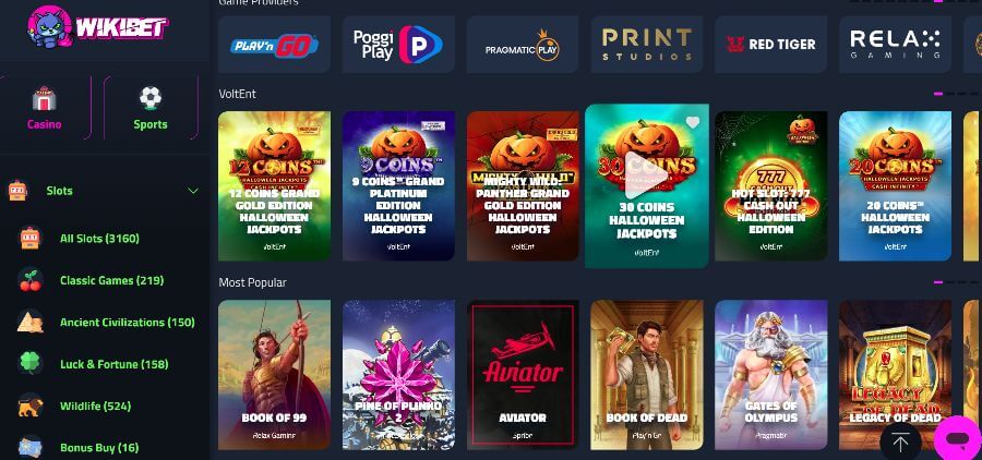 wikibet casino slots