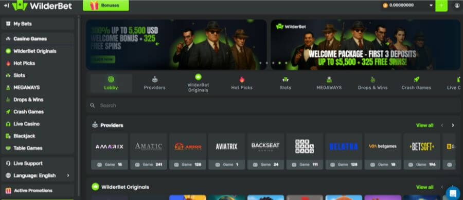 Wilderbet NZ homepage