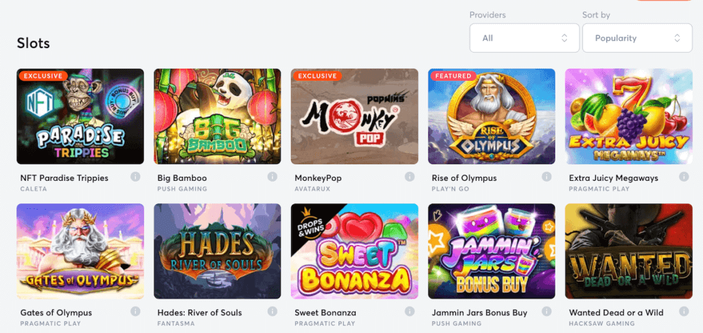 Popular pokies at Bitcasino.io NZ 