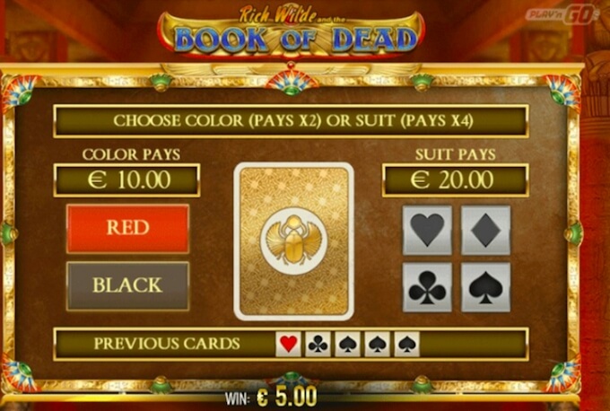 Book of Dead slot review - gamble feature