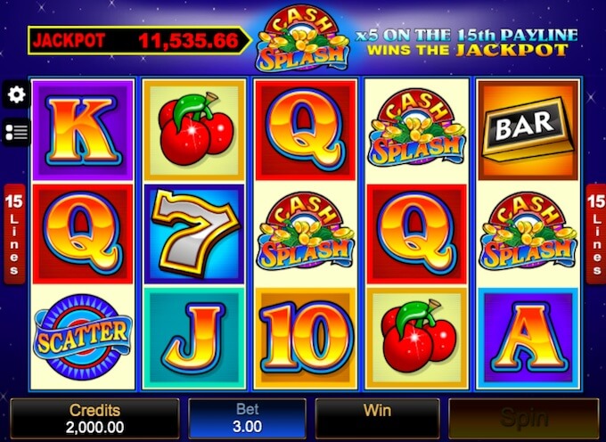 cash splash pokie