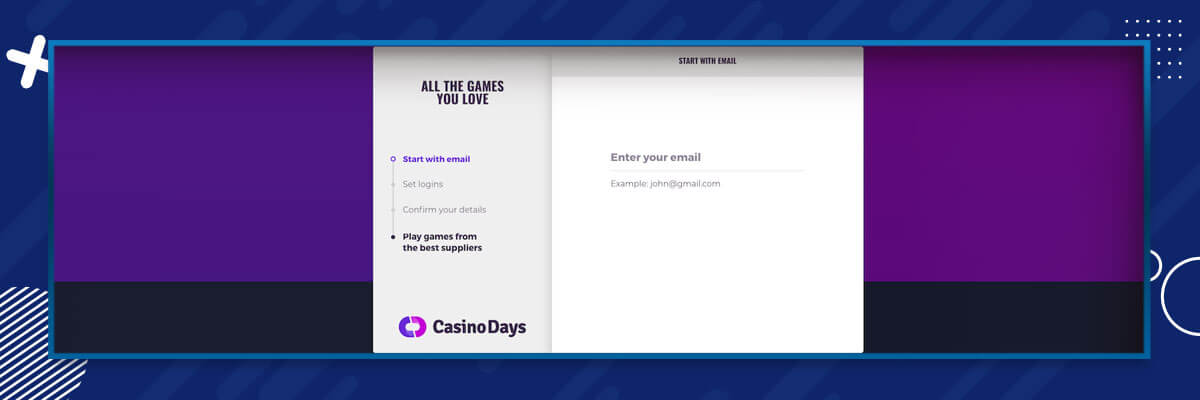 Register with CasinoDays CasinoDays Registration
