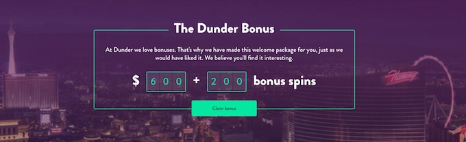 Dunder online casino bonus Dunder casino nz bonus