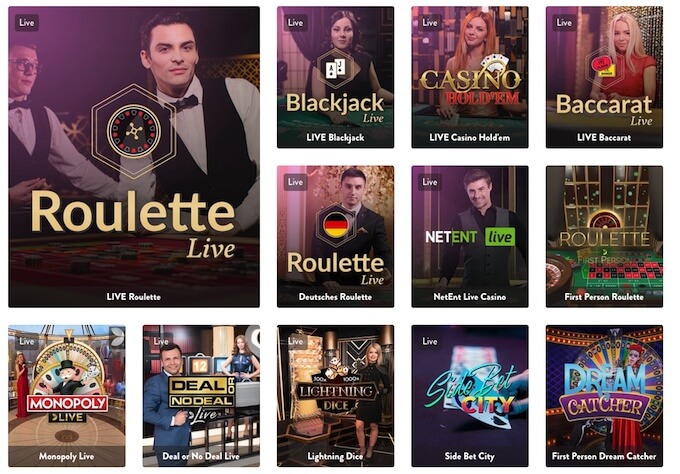 Dunder live dealer casino