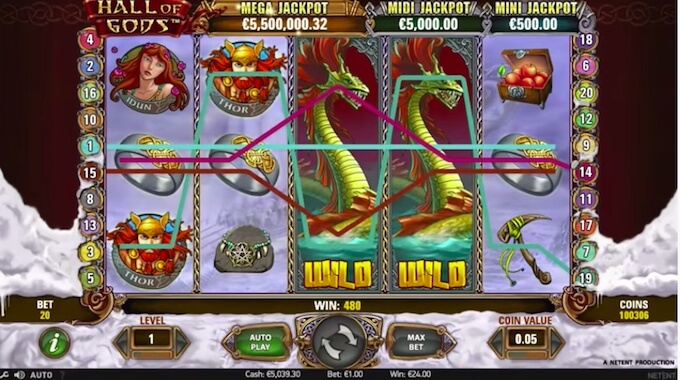 Hall of Gods slot review - wild feature