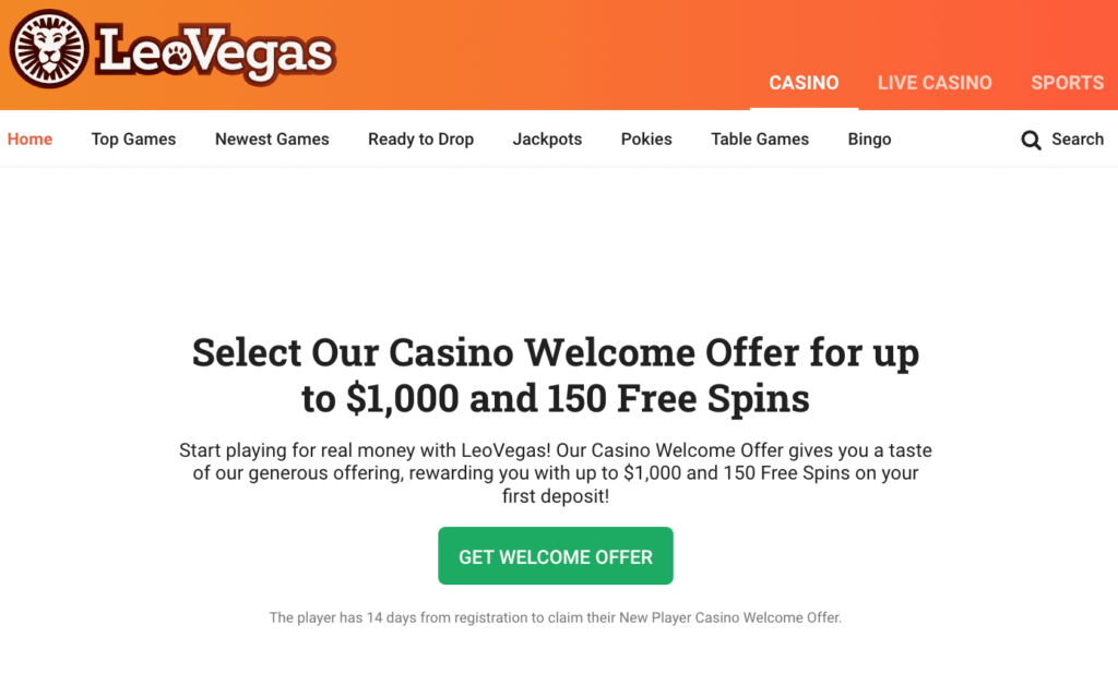 leovegas casino $1000 welcome bonus 150 free spins nz casino