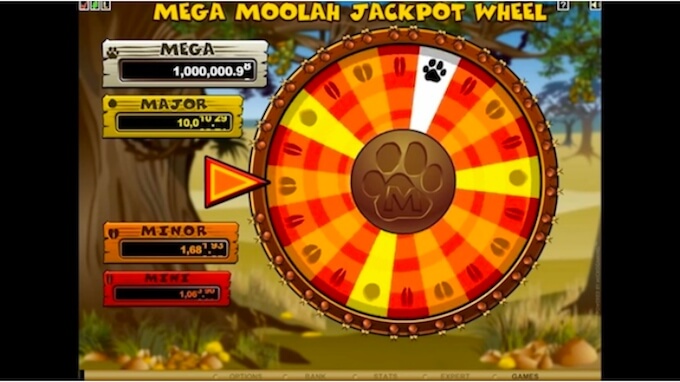 mega moolah how to get the wheel