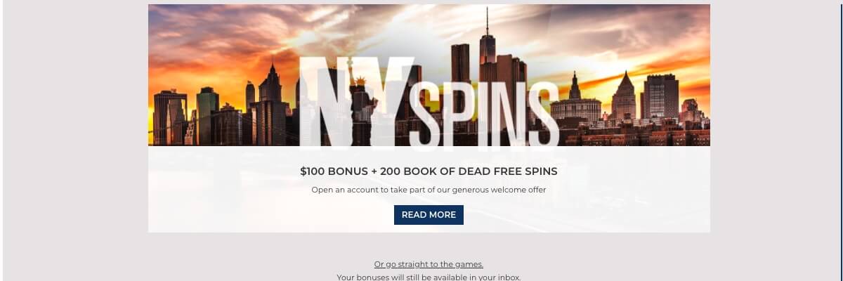 NYSpins welcome bonus