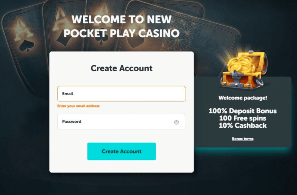 create account at Pocket Play