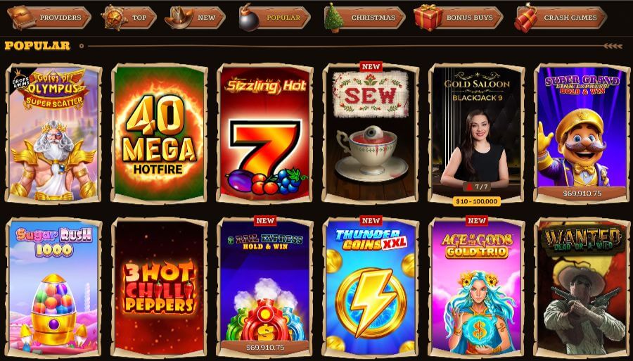 Most popular casino games at Lizaro NZ