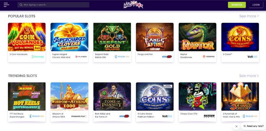 most popular slots at Madnix casino NZ