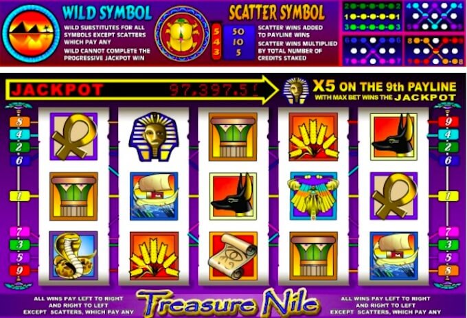 Treasure nile jackpot Microgaming Treasure Nile slot