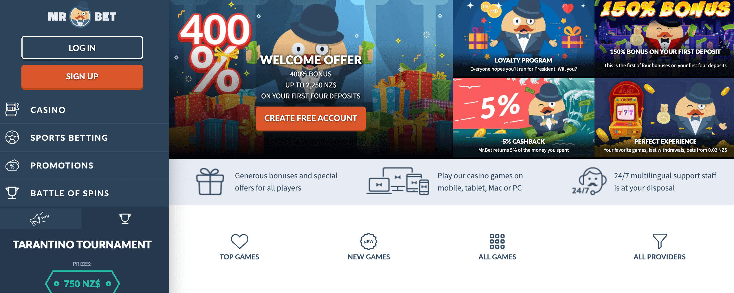 Welcome page